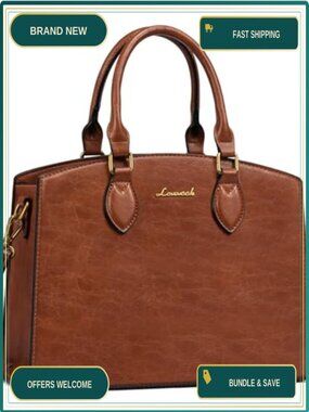 PU Leather Satchel Handbag Vintage Tote Shoulder Bag Crossbody Purse